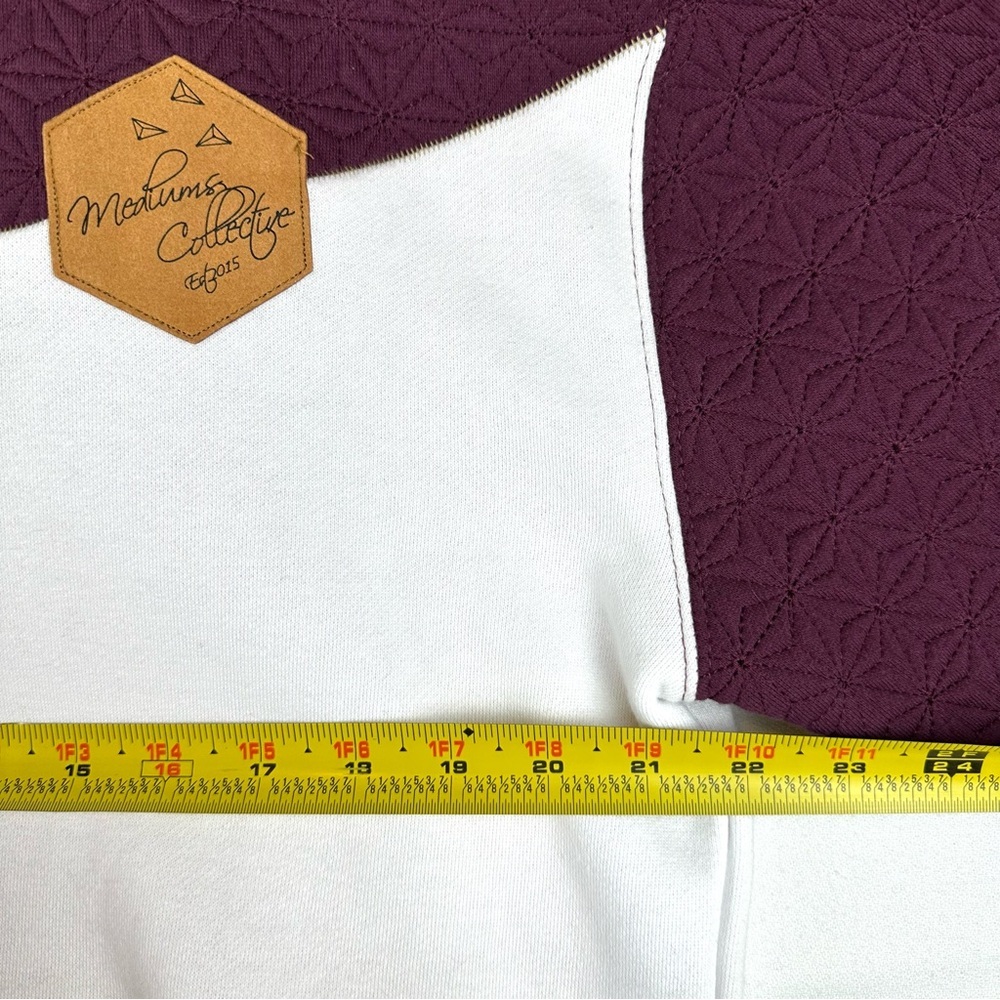 Mediums Collective Quilted Cut & Sew Textured Hoodie‎ Sweatershirt Unisex - Picture 10 of 11